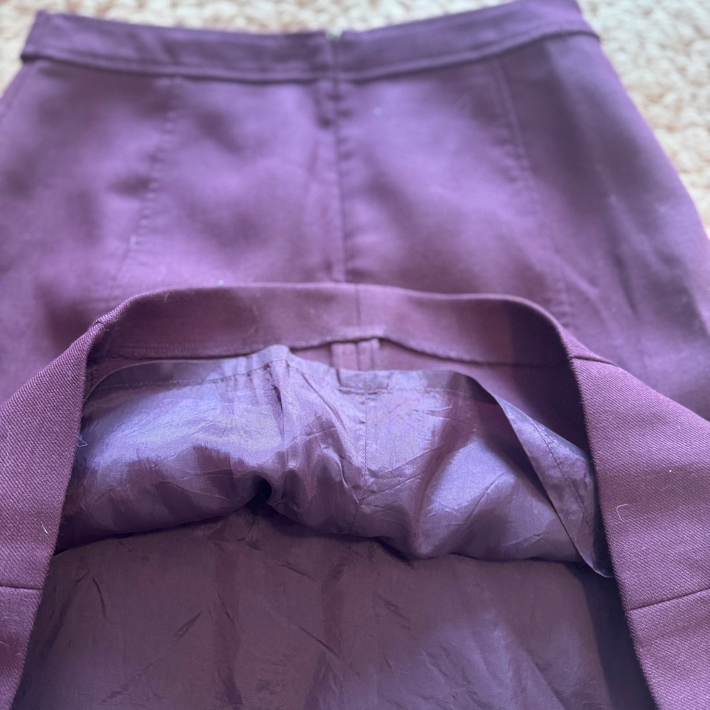 Brooks Brothers Womens Purple Wool Blend A-Line Mini Skirt with Logo Buttons - Picture 8 of 12